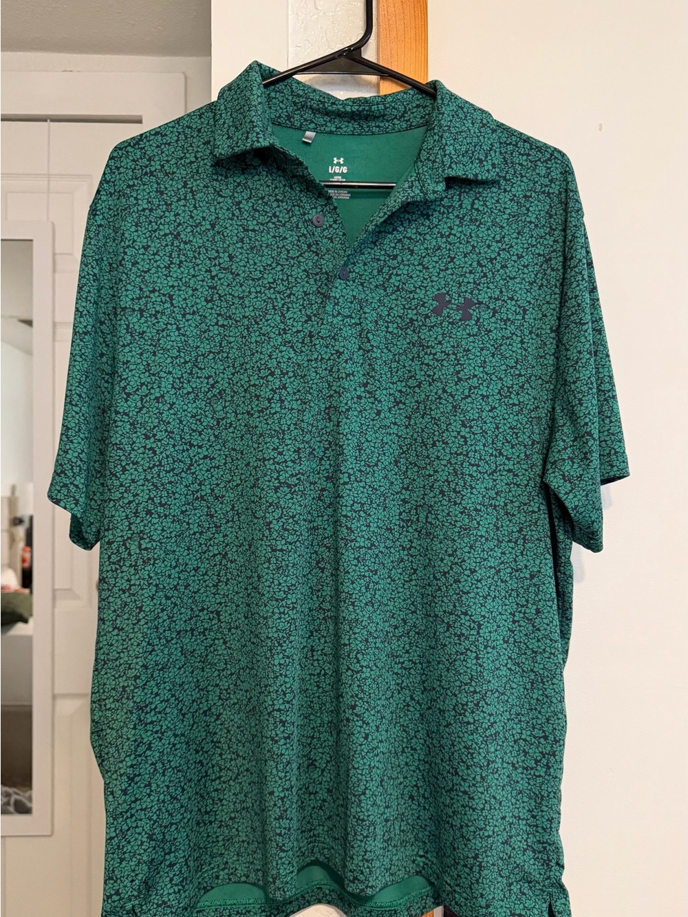 Under Armour Men’s Green Micro-Print Polo